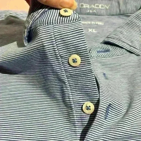 B Draddy Sport Polo Shirt Mens Striped Country Club of Virginia Golf Size XL - Picture 7 of 10